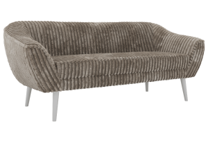 Sofa PIRS 3 - jasnobrązowy, sztruks - nóżki,  biały