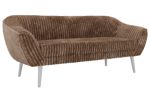 Sofa PIRS 3 - brązowy, sztruks - nóżki,  biały