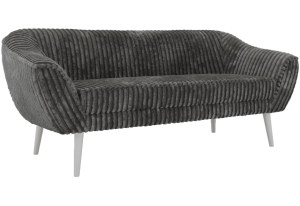 Sofa PIRS 3 - szary, sztruks - nóżki,  biały