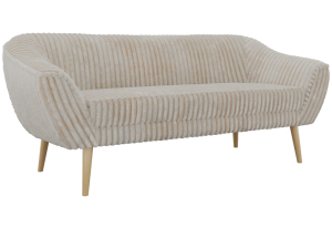 Sofa PIRS 3 - beżowy, sztruks - nóżki,  buk