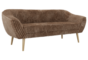 Sofa PIRS 3 - brązowy, sztruks - nóżki,  buk