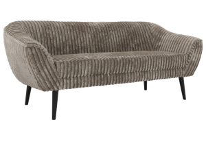 Sofa PIRS 3 - jasnobrązowy, sztruks - nóżki,  czarny