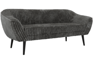 Sofa PIRS 3 - szary, sztruks - nóżki,  czarny