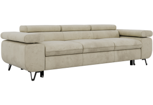 Sofa PETER 3 - funkcja spania - kremowy, welwet