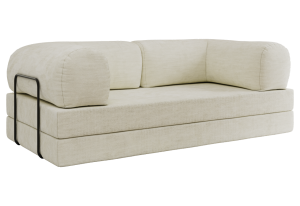 Sofa Orsetto - kremowy, szenil gładki