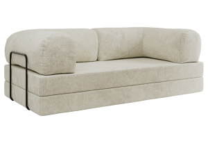Sofa Orsetto - kremowy, szenil grubo tkany