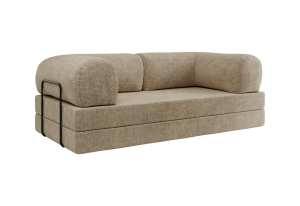 Sofa Orsetto - beżowy, szenil grubo tkany