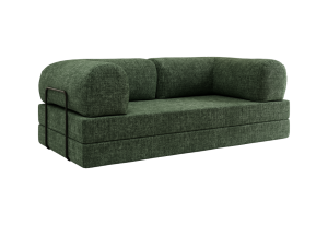Sofa Orsetto - ciemnozielony, szenil grubo tkany