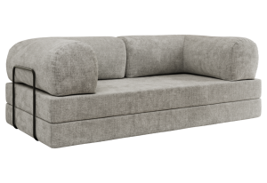 Sofa Orsetto - jasnoszary, szenil grubo tkany
