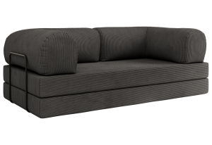 Sofa Orsetto - ciemnoszary, wąski sztruks