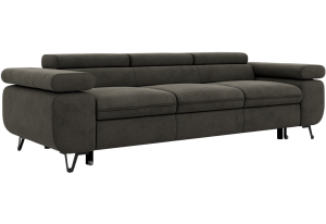 Sofa PETER 3 - funkcja spania - ciemnoszary, welwet