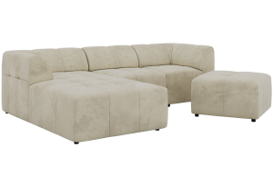 Narożnik VORITA L 4M - strona lewa - beżowy, welwet