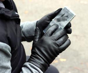 NEXUS - Ciepłe rękawiczki skórzane do ekranów dotykowych - rękawiczki touch screen