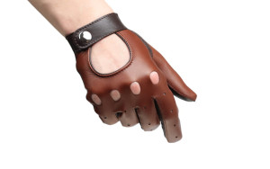 AMELI - damskie rękawiczki samochodowe koniakowo brązowe