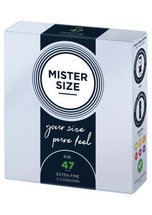 MISTER SIZE pure feel prezerwatywa – ultracienka 0,05 mm 47 mm, 3 szt