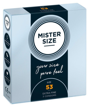 Mister Size 53 mm prezerwatywa – wegańska, cienka, nawilżana, 3 sztuki