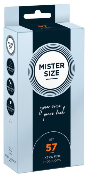 Mister Size 57 mm prezerwatywa – wegańska, ultracienka, 10 sztuk