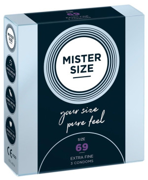 Mister Size 69 mm prezerwatywa – wegańska, ultracienka, 3 sztuki