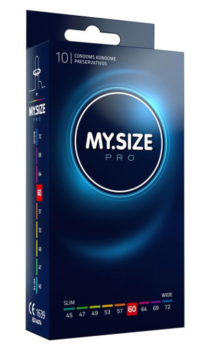 MY.SIZE Pro 60 mm prezerwatywa – wegańska, hypoalergiczna, 10 sztuk