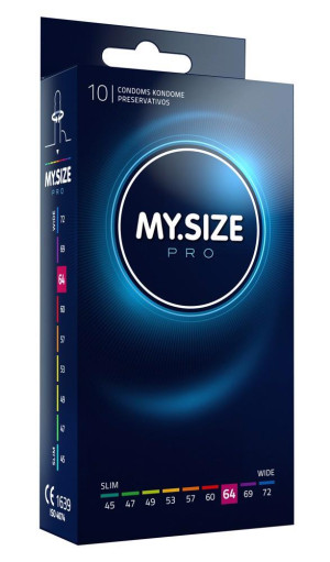 MY.SIZE Pro 64 mm prezerwatywa – wegańska, hipoalergiczna, 10 szt.
