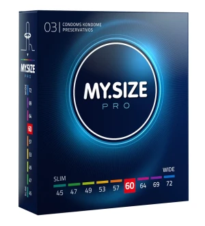 MY.SIZE Pro 60 mm prezerwatywa – wegańska, ultracienka, 3 szt.