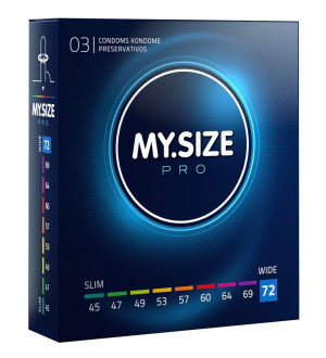 MY.SIZE Pro 72 mm prezerwatywa – ultra cienka, hipoalergiczna