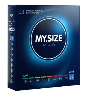 MY.SIZE PRO prezerwatywa – ultracienka Vytex, wegańska, 72 mm, 3 szt.