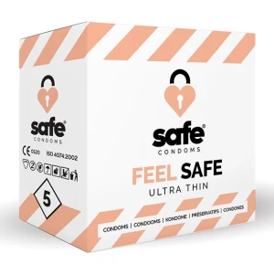 Safe Feel Safe prezerwatywa – ultra cienka, lateksowa, 5 szt., 54 mm