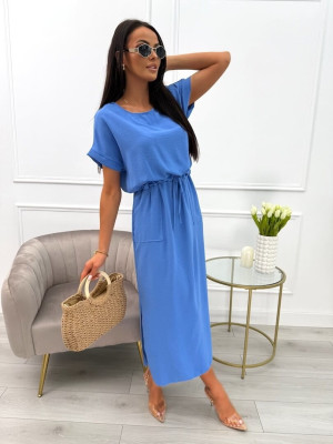 Jasnoniebieska Sukienka z Kieszonkami 10330-227-R