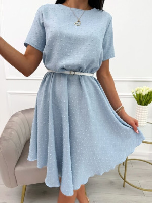 Błękitna Sukienka Oversize 13920-294-A
