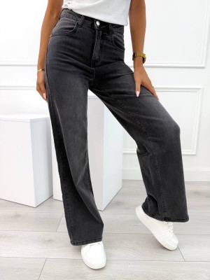 Szare Spodnie Wide Leg 14134-528-C