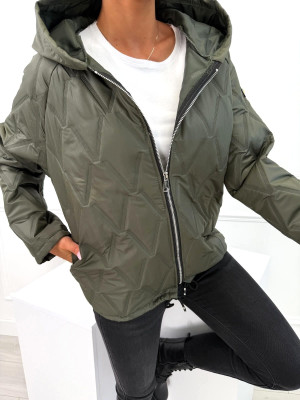 Khaki Kurtka z Kapturem 14197-290-C