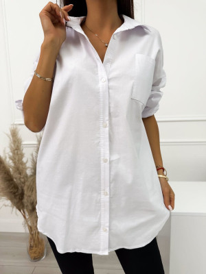 Biała Koszula Oversize 10760-124-B