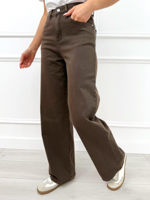 Czekoladowe Spodnie Wide Leg 14134-528-D