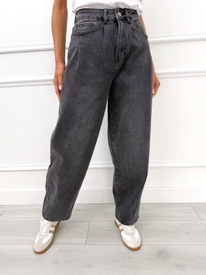 Grafitowe Spodnie Skater Jeans 14342-97-Q