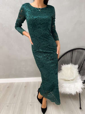 Zielona Koronkowa Sukienka Maxi 13227-184-D