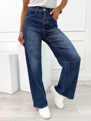 Niebieskie Spodnie Wide Leg 14134-528-B