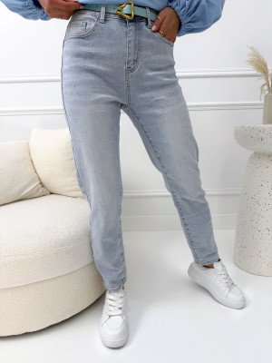 Jeansowe Spodnie z Paskiem 14634-410-Q