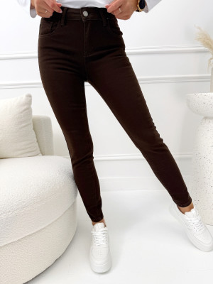 Czekoladowe Spodnie Skinny 14655-106-A