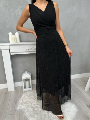 Sukienka Maxi w Czarne Kropki 13422-126-A