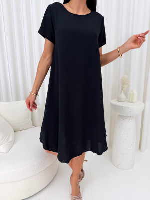 Czarna Gładka Sukienka Oversize 14890-530-C