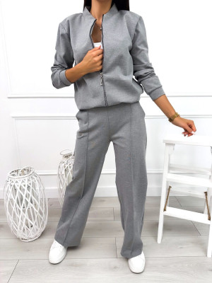 Szary Komplet Bluza + Spodnie 12670-184-D