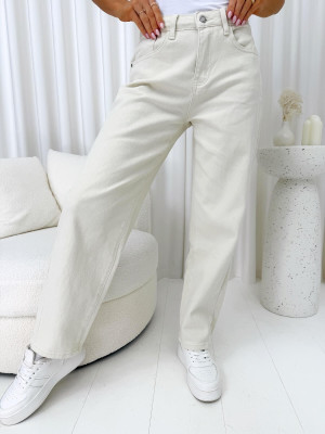 Beżowe Spodnie Mom Jeans 14925-26-A