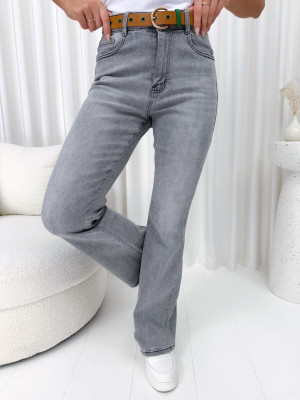 Szare Jeansowe Spodnie Flare 14982-531-Q