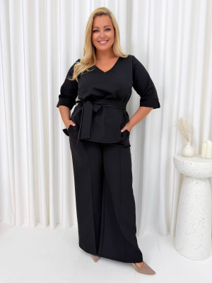 Czarny Elegancki Komplet Plus Size 14906-126-C