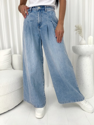 Jeansowe Spodnie z Szerokimi Nogawkami 15052-526-Q