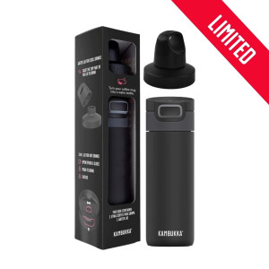 Kambukka giftbox Etna 500ml matte black z dodatkową nakrętką twist 