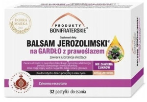 Balsam Jerozolimski Na Gardło Z Prawoślazem Produkty Bonifraterskie pastylki do ssania 32 pastylki
