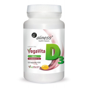 Witamina D3 z alg 2000 j.m. 120 kaps VegaVita D3 Aliness cholekalcyferol z alg