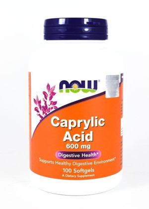 NOW FOODS, Caprylic Acid - Kwas Kaprylowy 600mg.100kap.